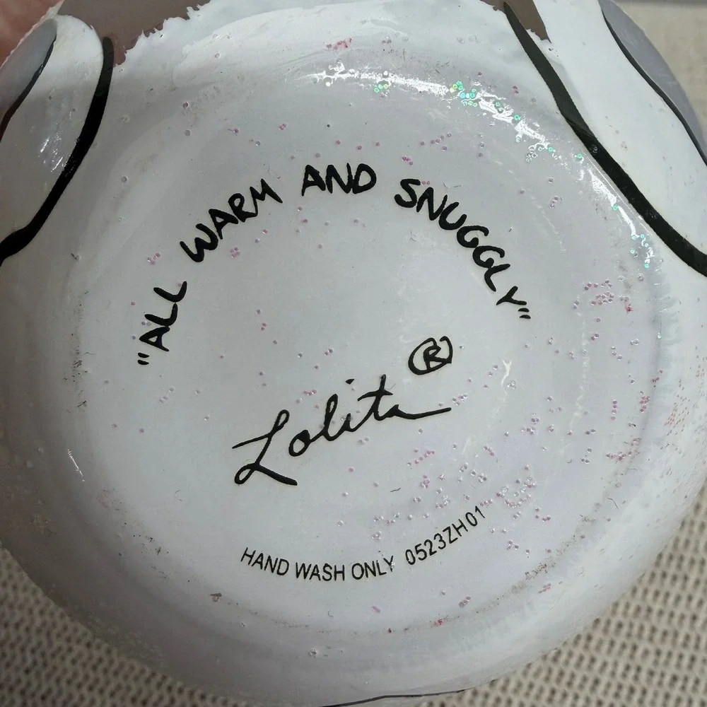 Lolita‎ Hand Painted Polar Bear Stemless Wine Glass Winter Fun Drinkware